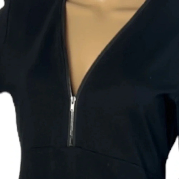 LOLE dress Size Small Black midi quarter front zip empire waist,comfy, stylish - Picture 3 of 12